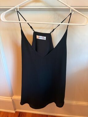 Black V-Neck Spaghetti Strap Tank Top